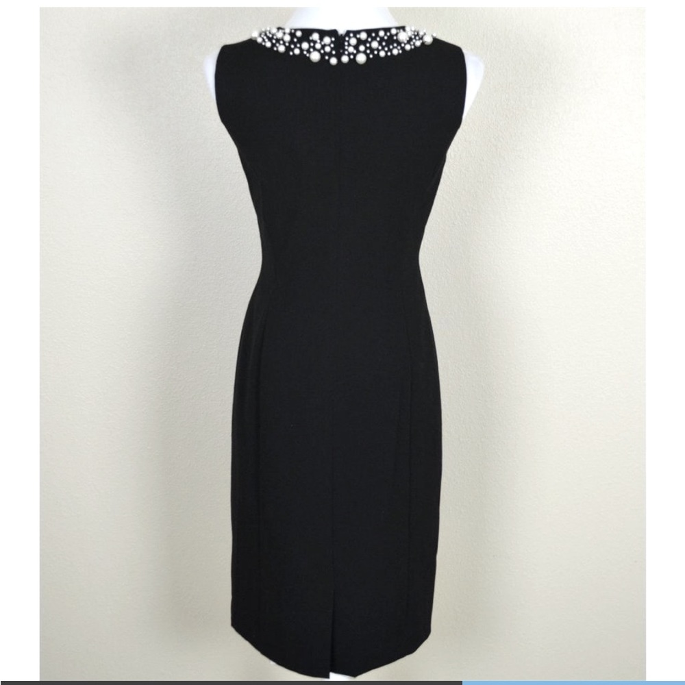 Calvin Klein Women's Imitation Pearl-Trim Sheath Dress Black Size 20